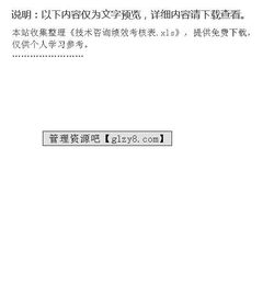 技術(shù)咨詢(xún)績(jī)效考核表與技術(shù)交流的優(yōu)化管理